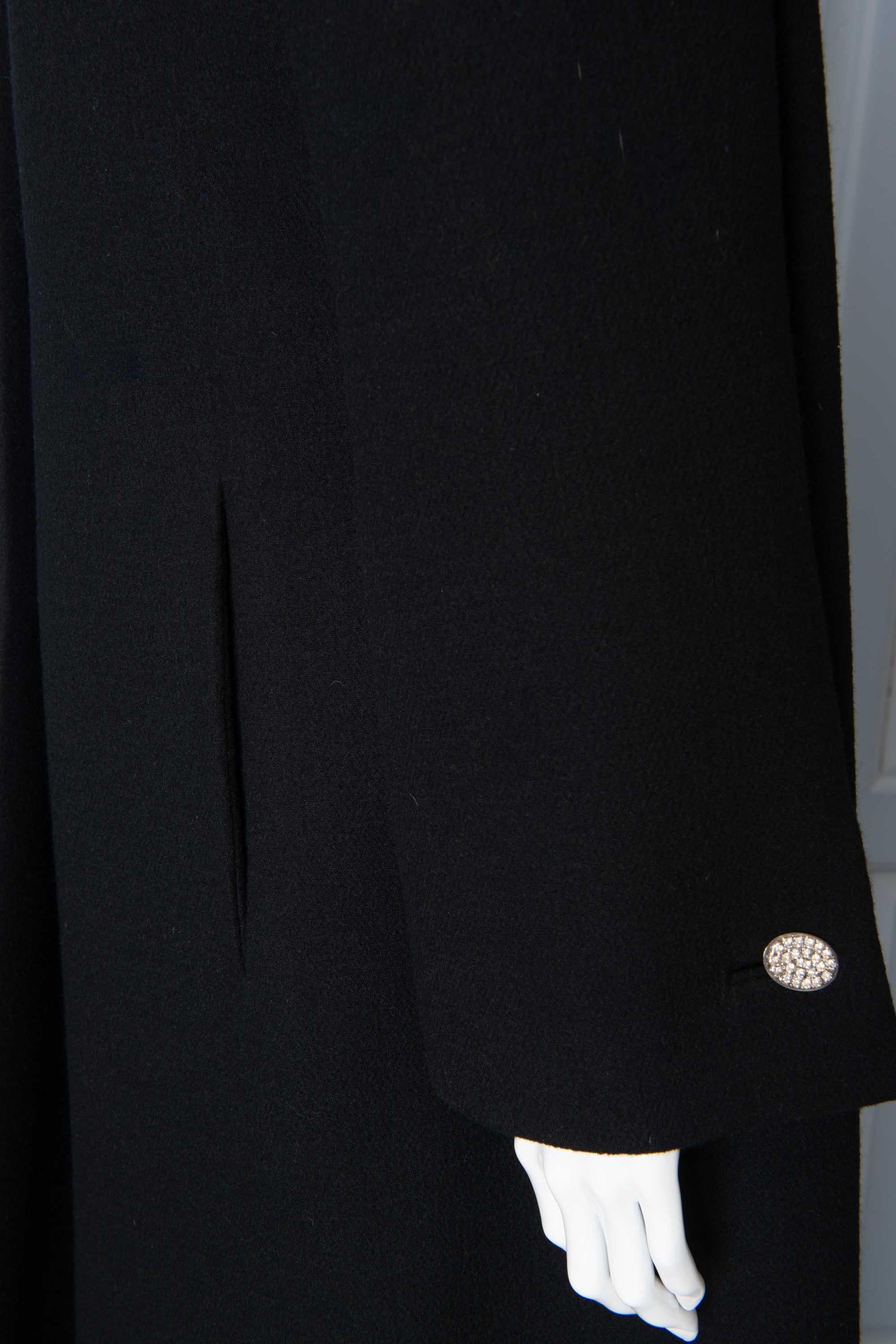 Women's or Men's Pauline Trigere  Black Evening Coat