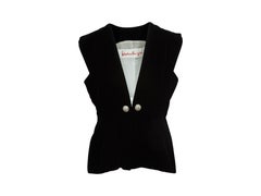 Pauline Trigere Black Velvet Vest