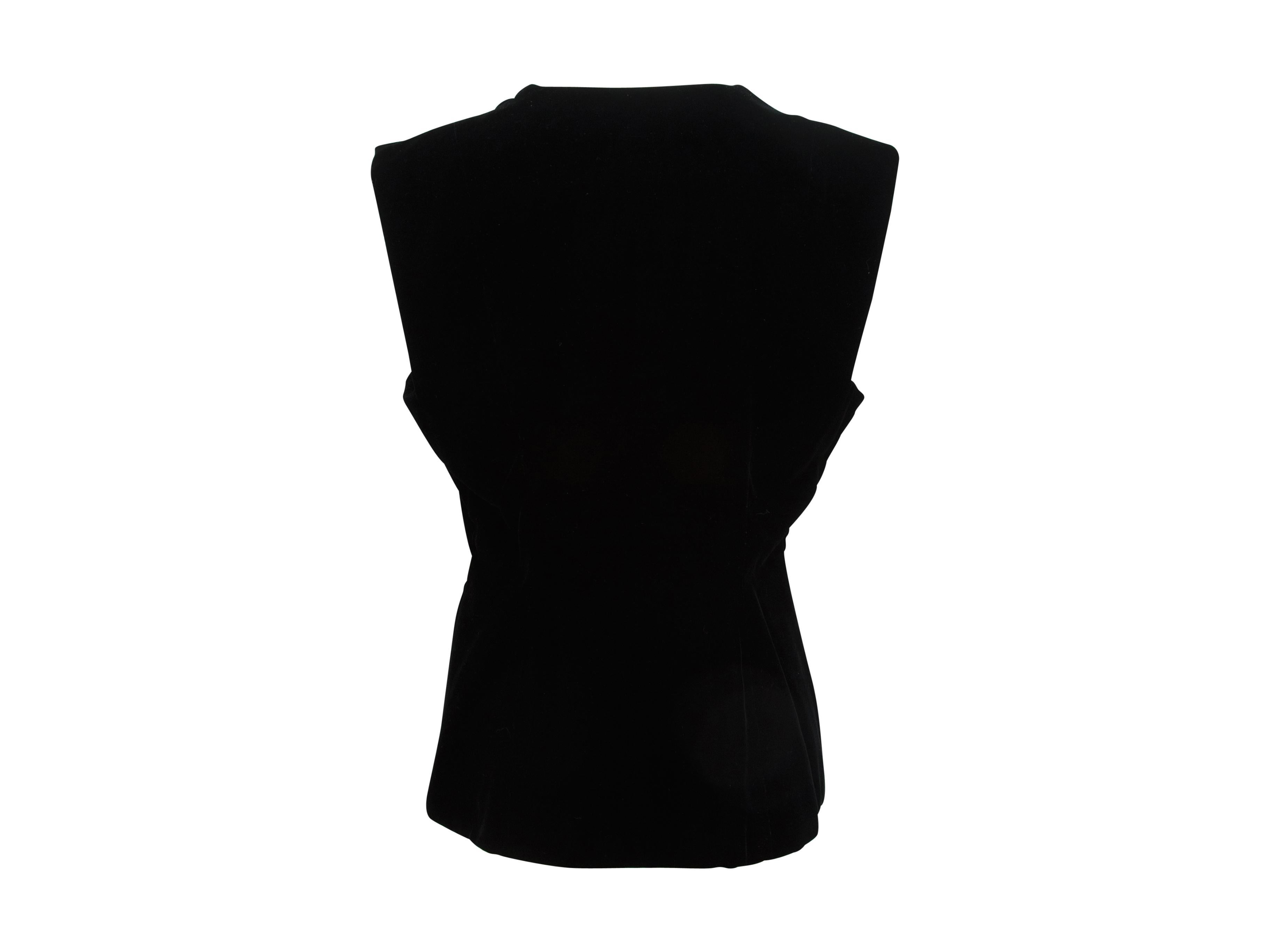 Women's Pauline Trigere Black Velvet Vest