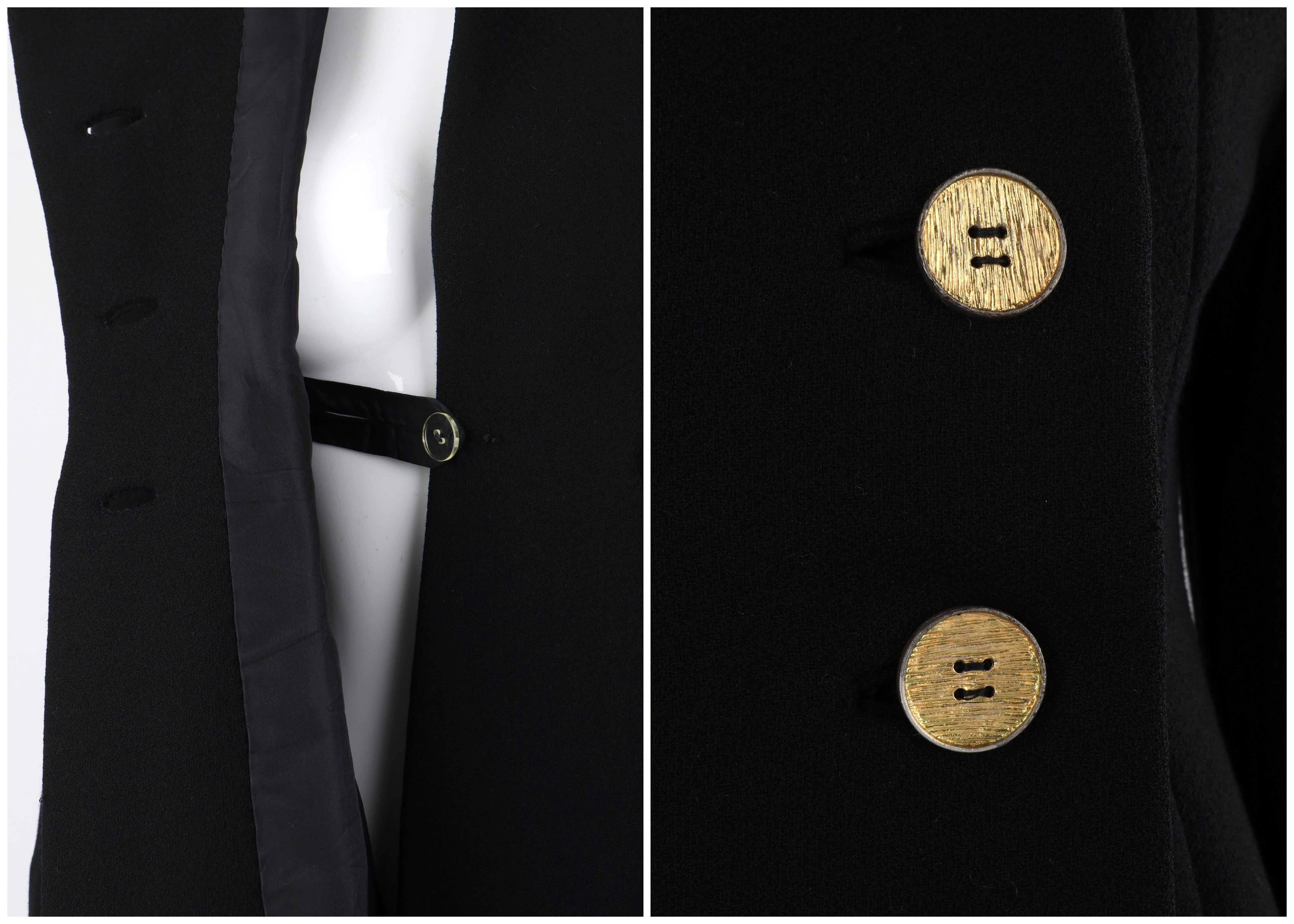 PAULINE TRIGERE c.I.C. Noir Tailoring Asymmetrical Button Up Jacket Overcoat en vente 4