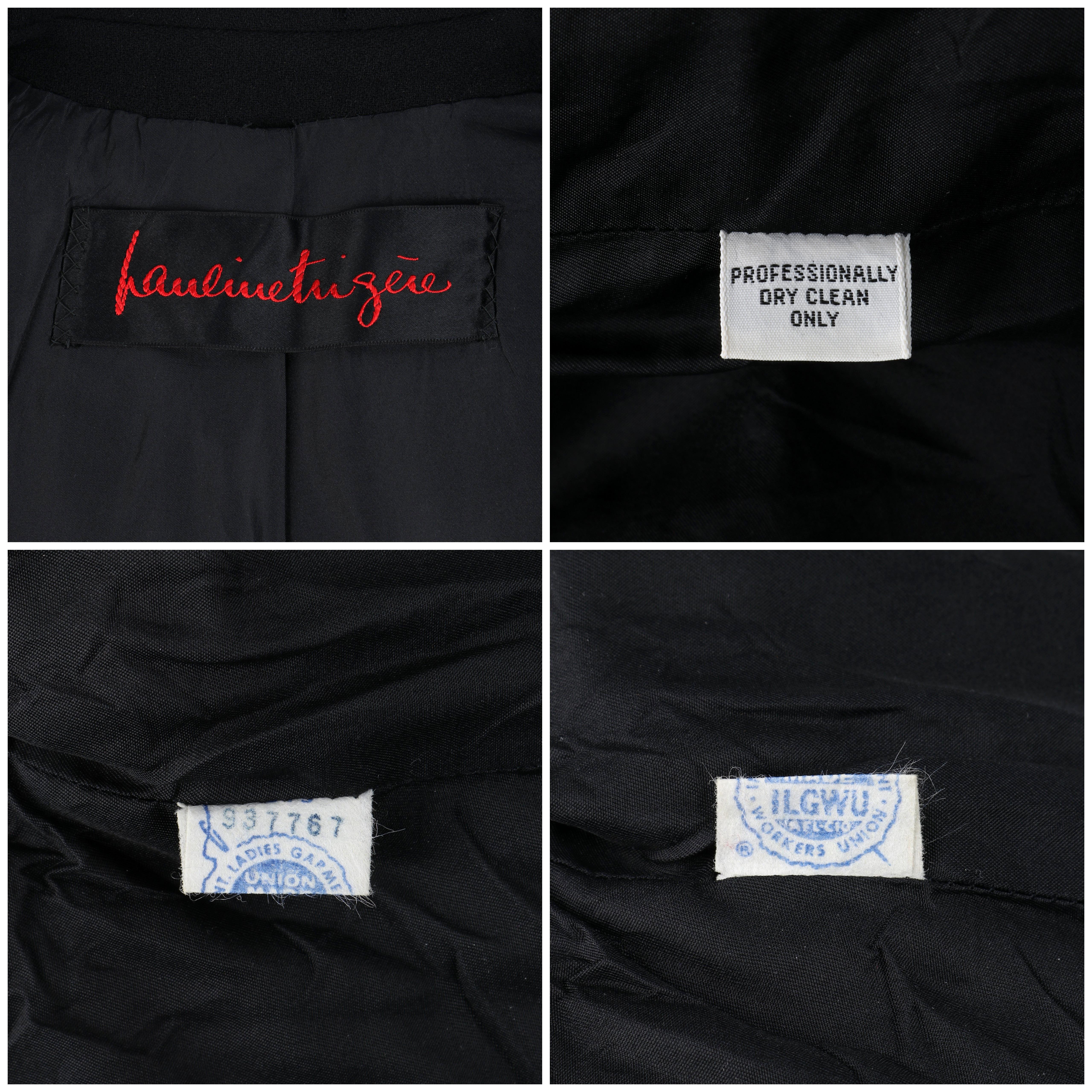 PAULINE TRIGERE c.I.C. Noir Tailoring Asymmetrical Button Up Jacket Overcoat en vente 5