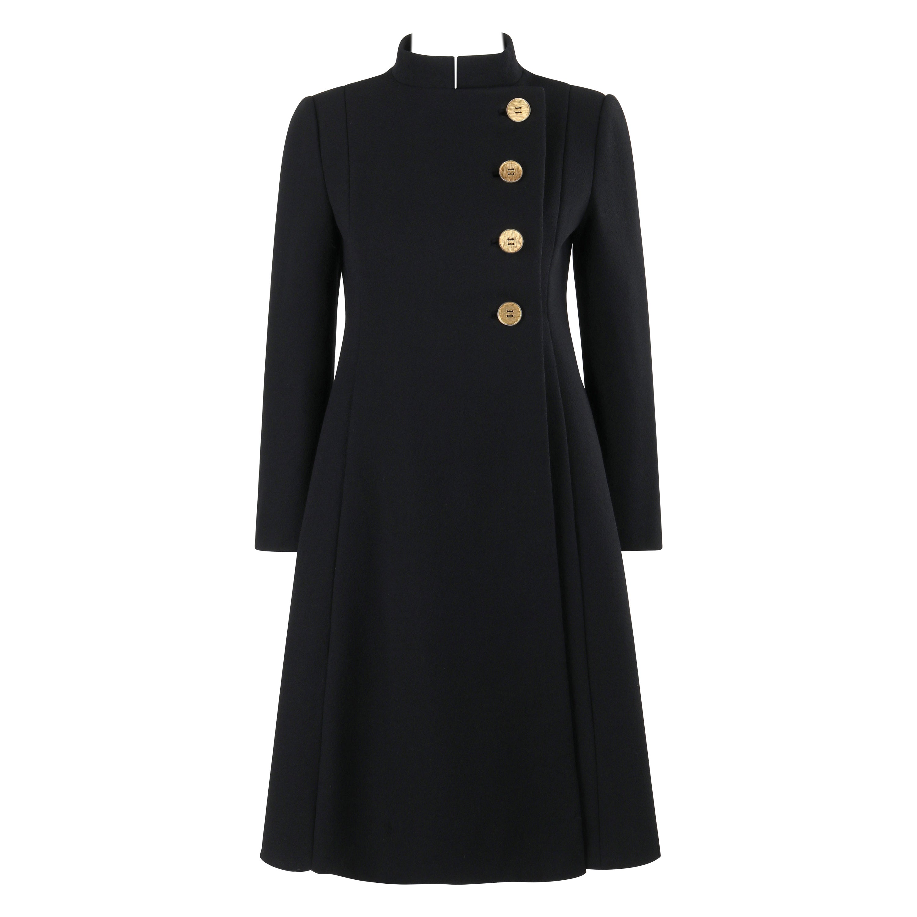PAULINE TRIGERE c.I.C. Noir Tailoring Asymmetrical Button Up Jacket Overcoat