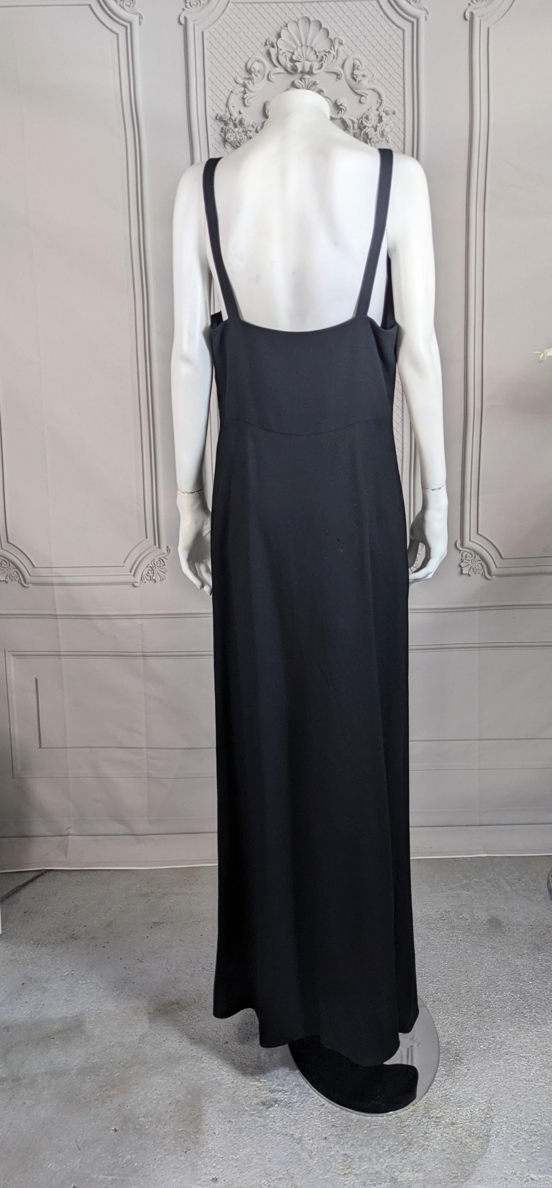 Pauline Trigere Crystal Wool Crepe Crystal Gown For Sale 8