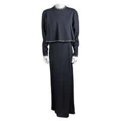 Pauline Trigere Kristall-Kleid aus Wollkrepp und Kristall aus Kristall