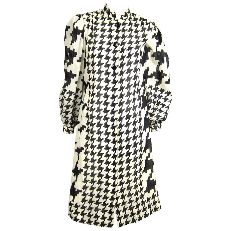 Pauline Trigere Dress Black and White Hounds tooth For Sale at 1stDibs