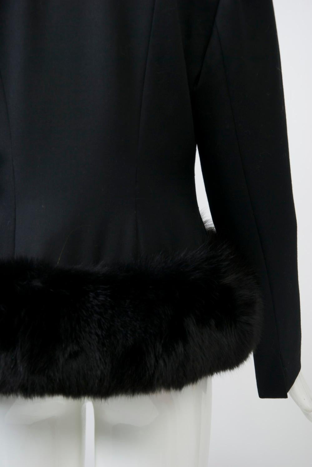 Pauline Trigère Fox-Trimmed Jacket In Excellent Condition For Sale In Alford, MA