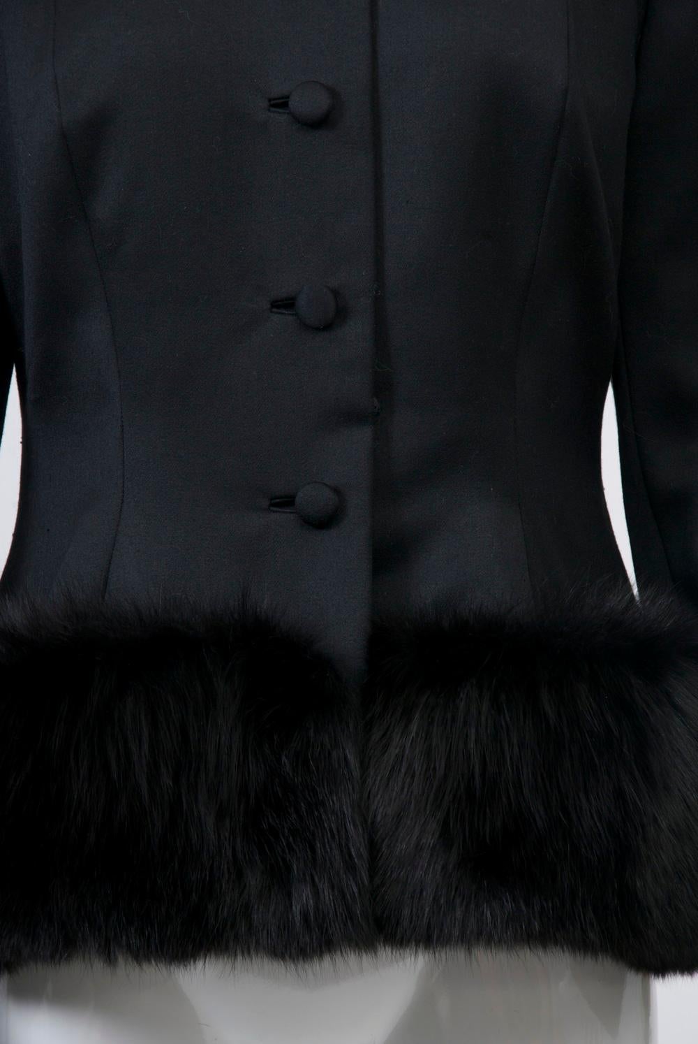 Pauline Trigère Fox-Trimmed Jacket For Sale 1