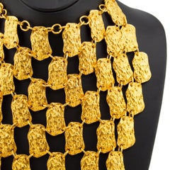 Pauline Trigère Vergoldetes Metall Multi-Disc Cascade Lätzchen Halskette