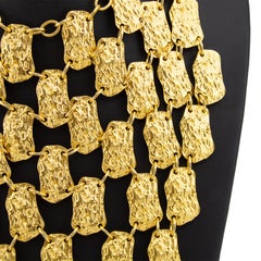 Pauline Trigère Gilt Metal Multi-Disc Cascade Bib Necklace