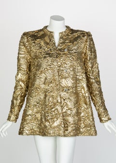 Pauline Trigère Gold Jewel Buttons Evening Jacket