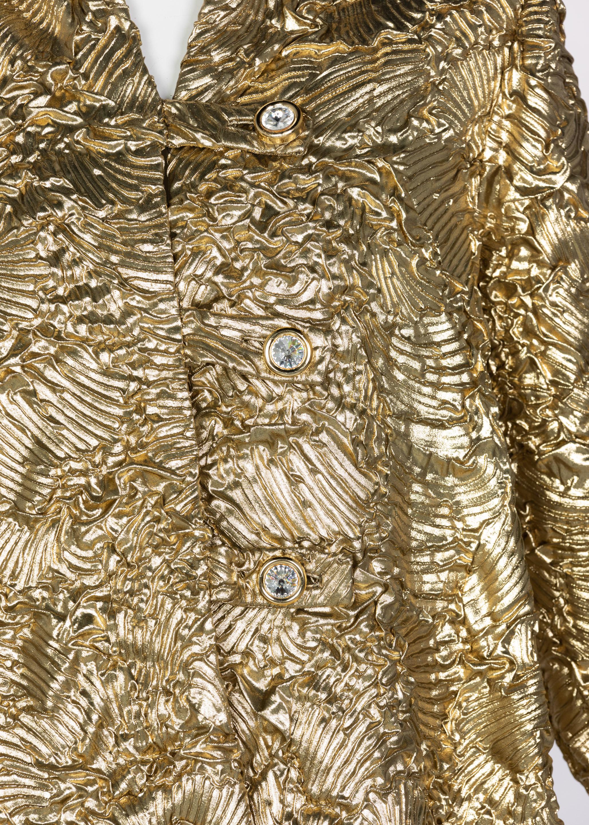 Women's Pauline Trigère Gold Jewel Buttons Evening Jacket For Sale