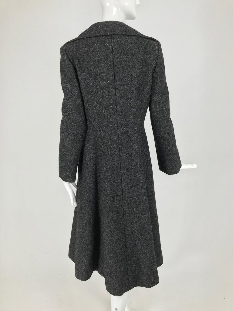Pauline Trigere Grey Flecked Wool Princess Coat 1950s For Sale at 1stDibs |  1950s dress coat