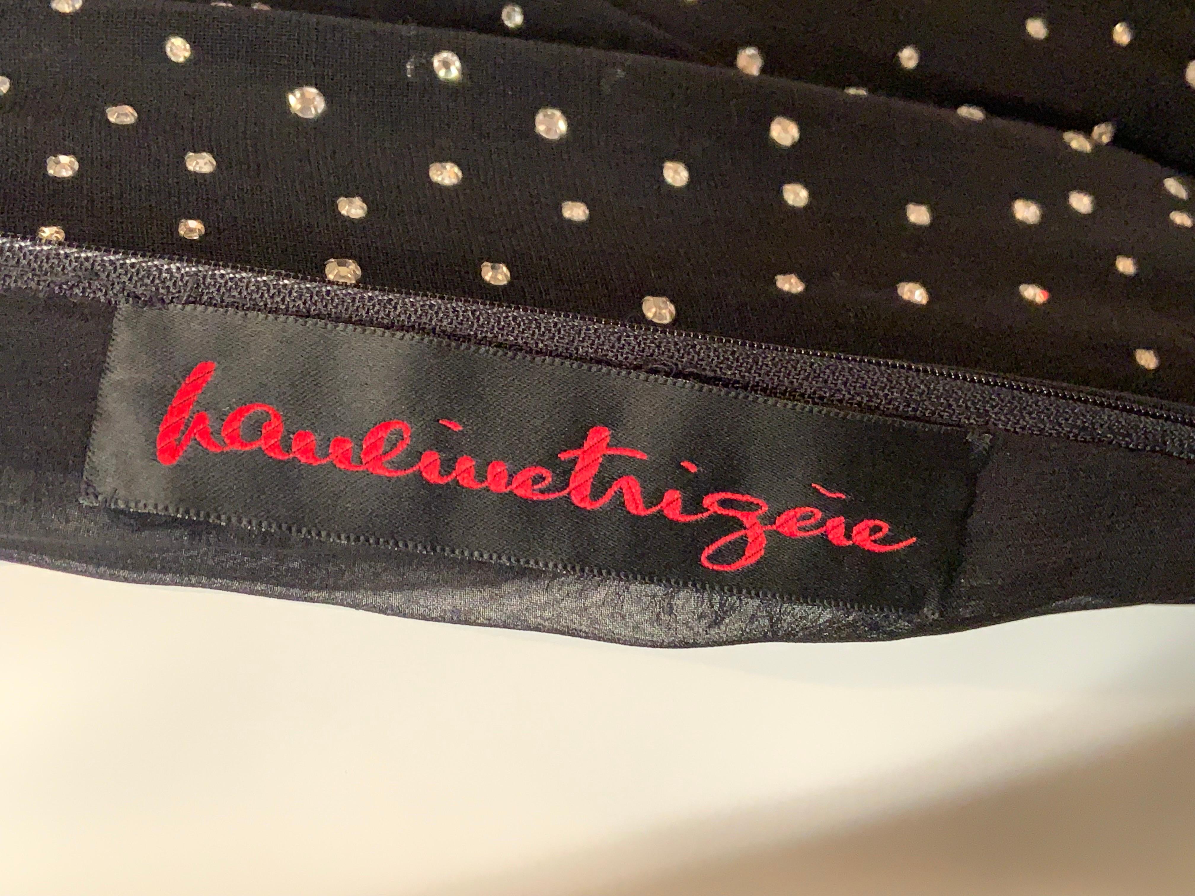 Abito da sera in seta nera con borchie e diamanti di Pauline Trigere Iconic in vendita 10