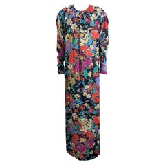 Pauline Trigere Sequin Cotton Evening Floral Sheath