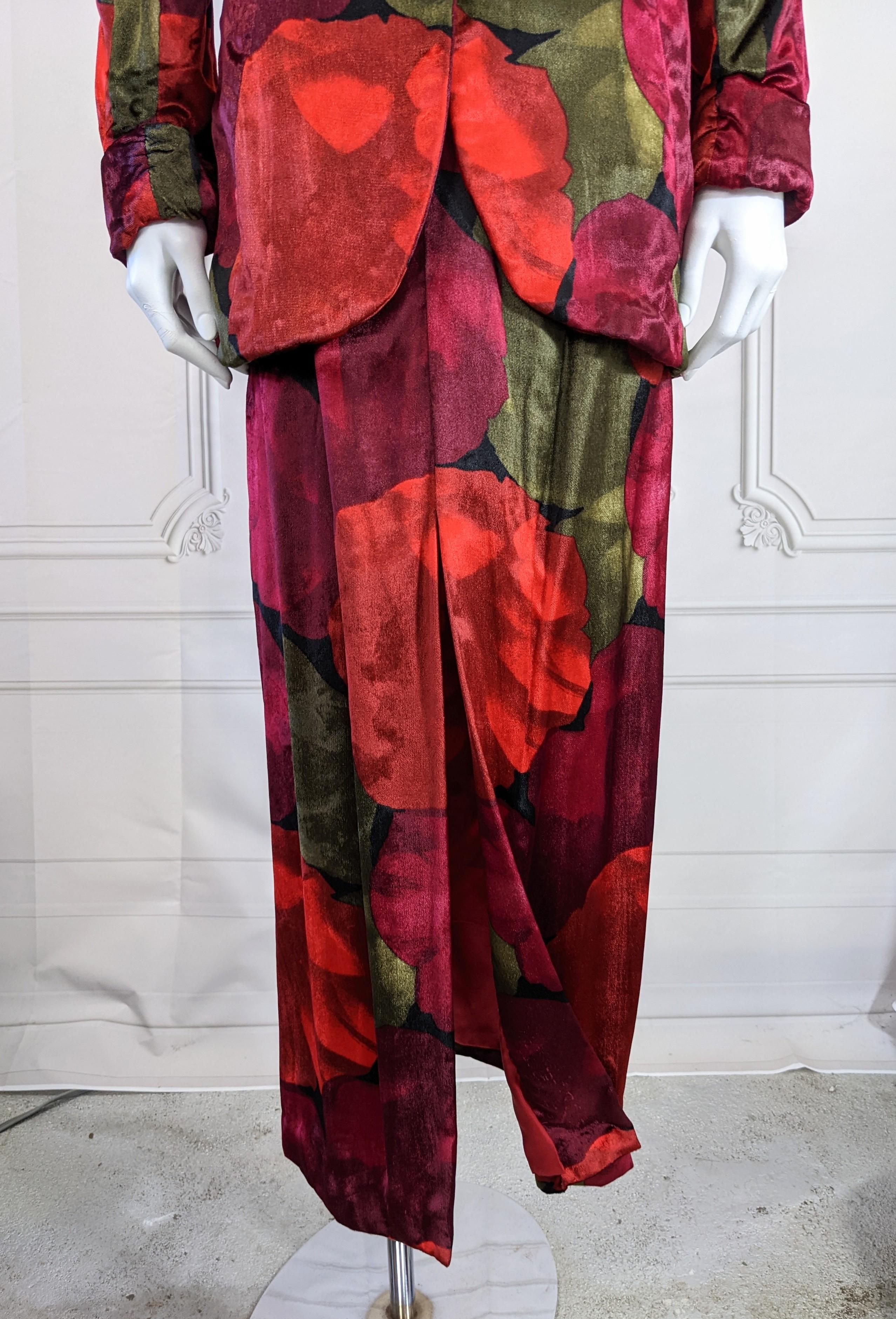 Pauline Trigere Silk Velvet Evening Suit In Good Condition For Sale In New York, NY