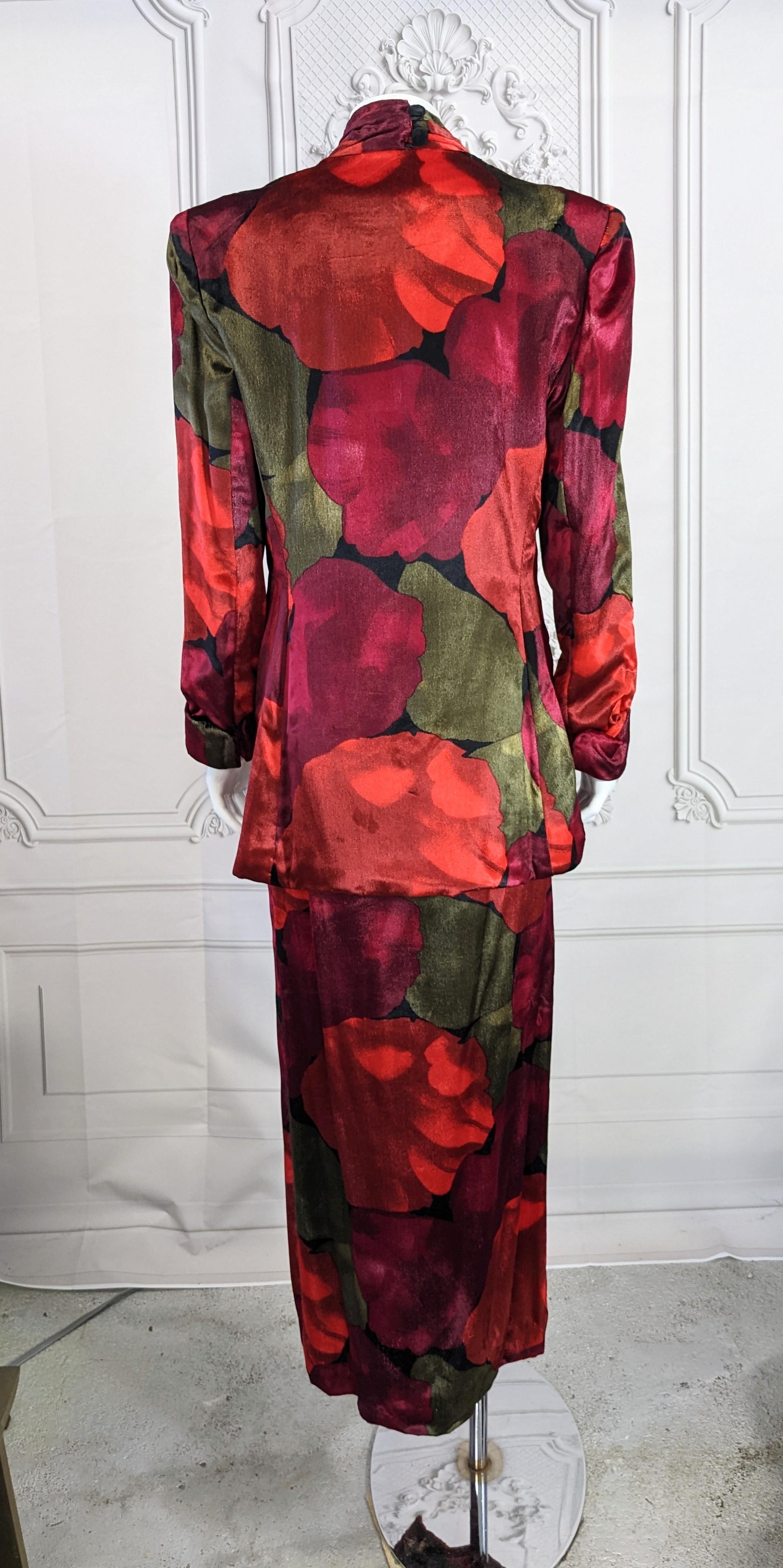 Pauline Trigere Silk Velvet Evening Suit For Sale 1