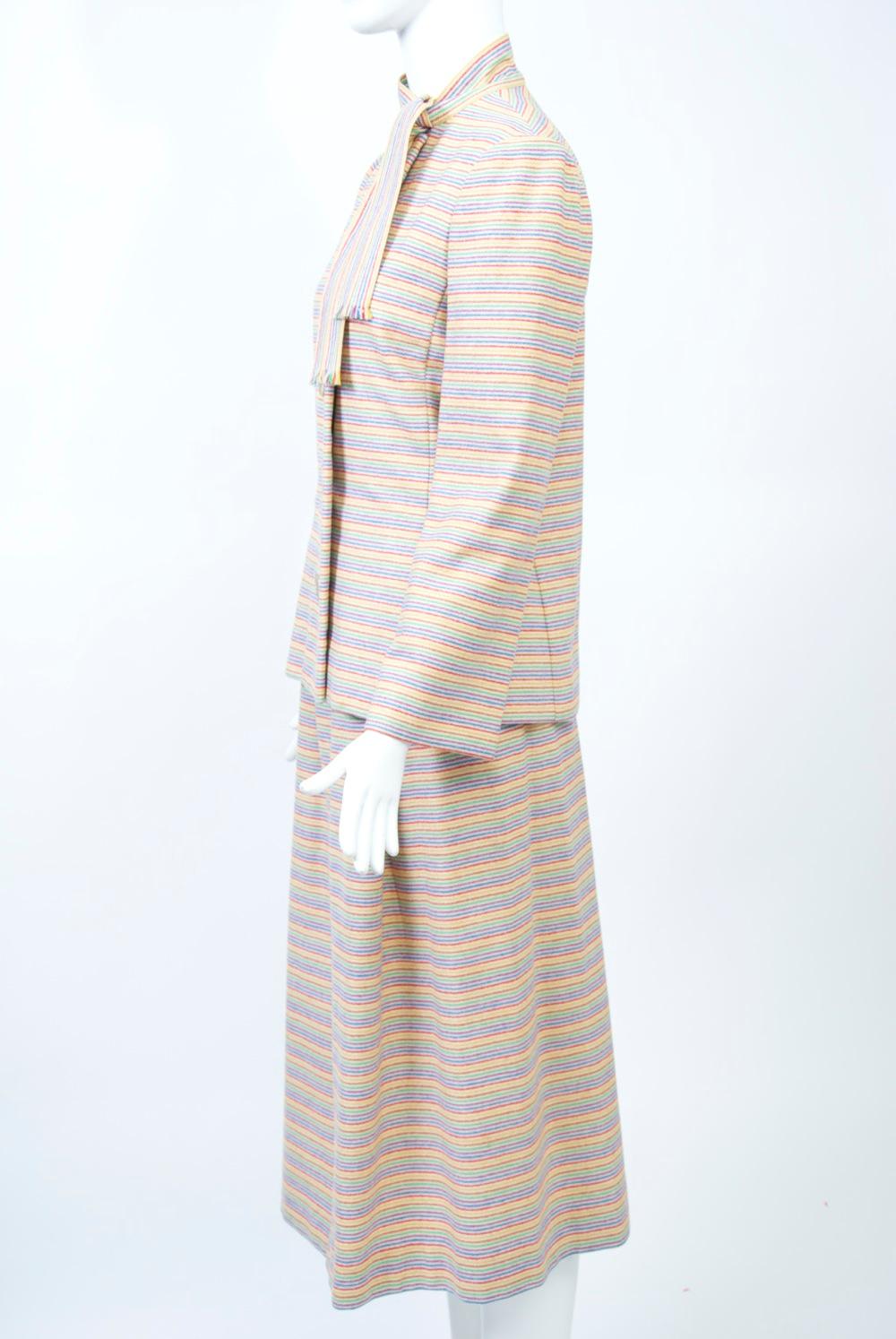Pauline Trigère Striped Wool Suit 3