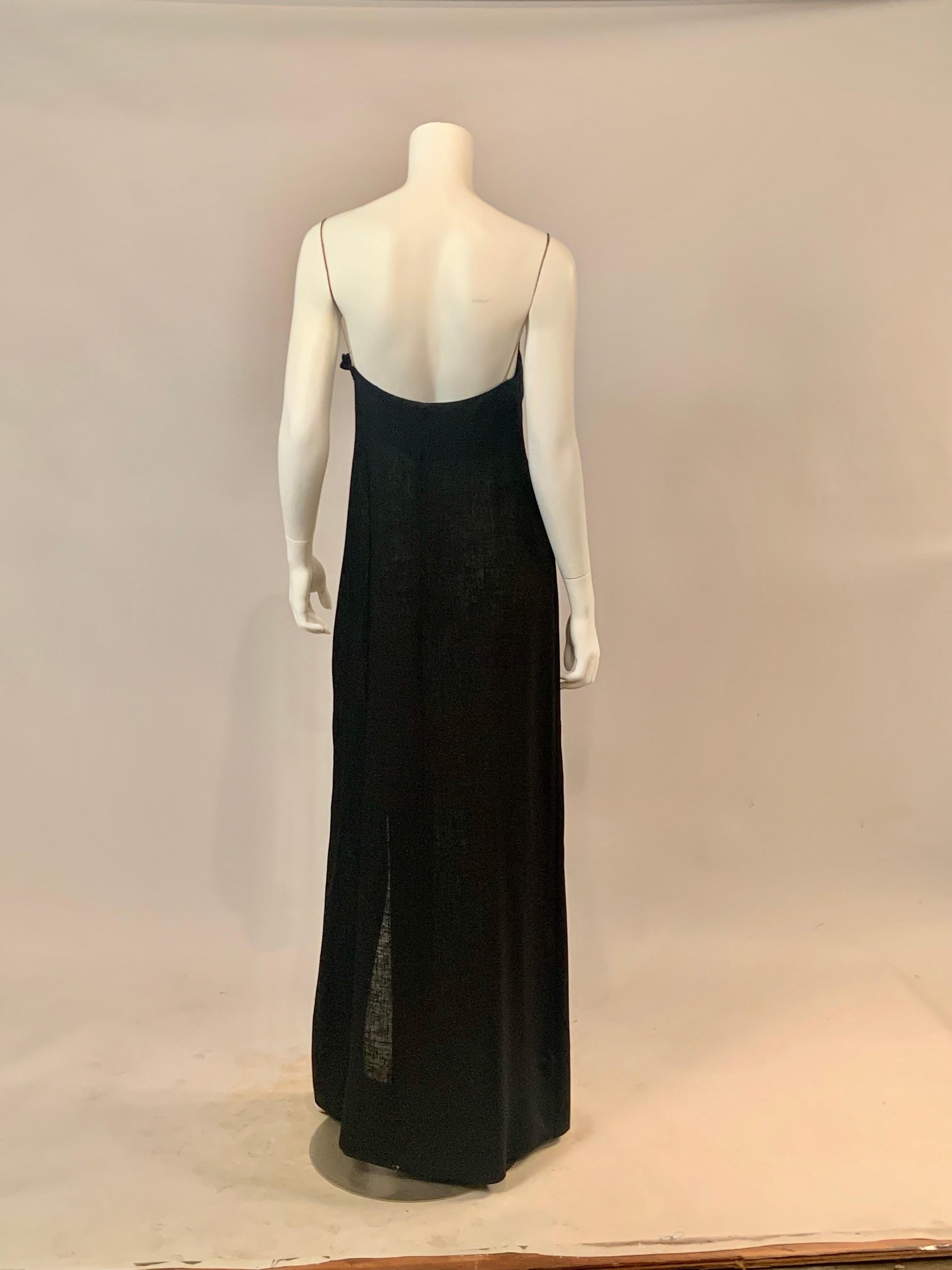 Pauline Trigere Two Piece Black Organza and Linen Dress for Bergdorf Goodman For Sale 9