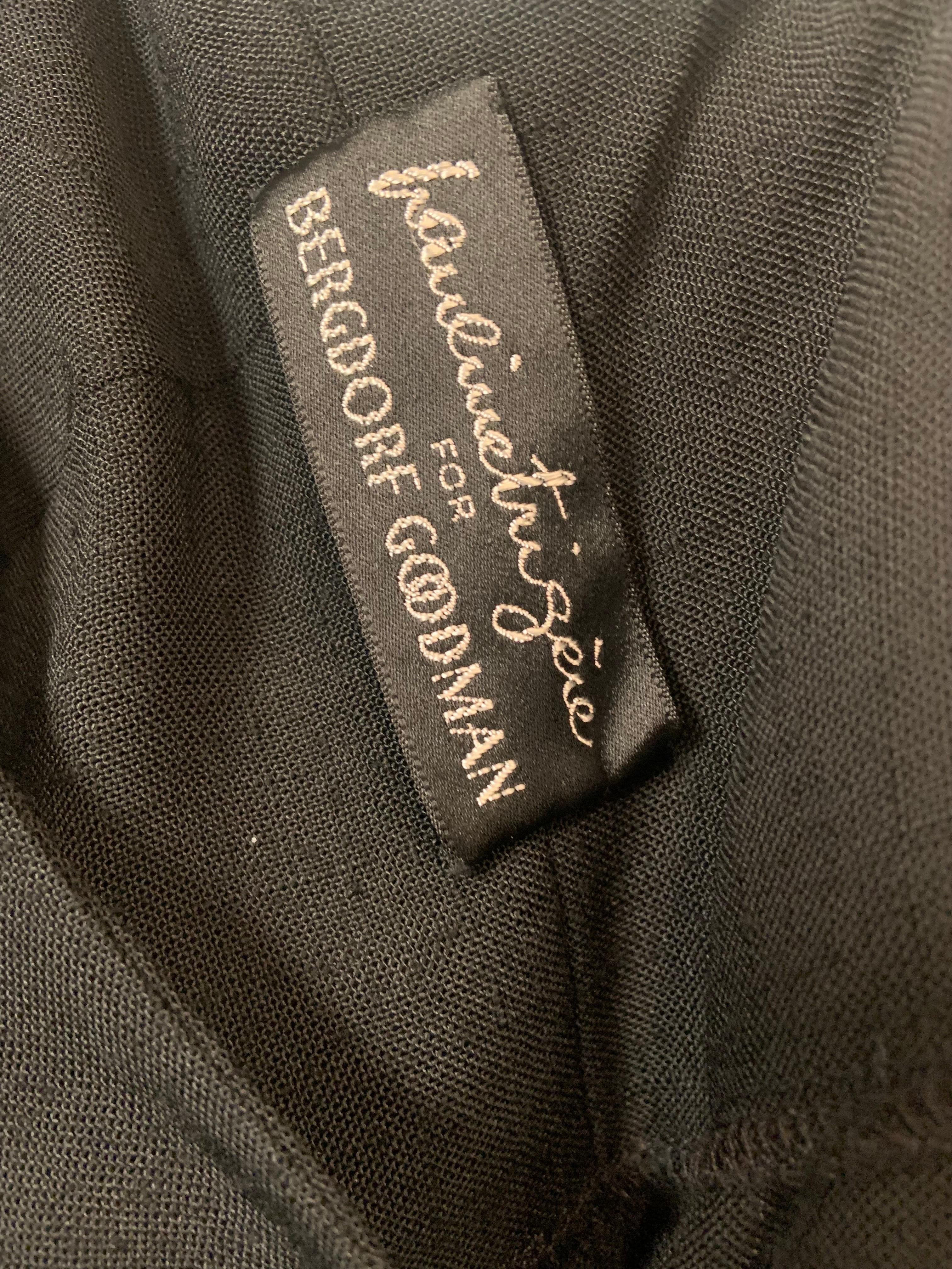 Pauline Trigere Two Piece Black Organza and Linen Dress for Bergdorf Goodman For Sale 10