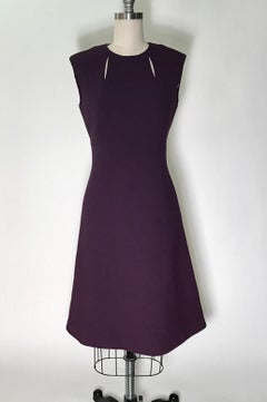 1960's Pauline Trigere Vintage Purple Cut Out A-Line Shift Dress