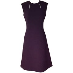 1960's Pauline Trigere Vintage Purple Cut Out A-Line Shift Dress