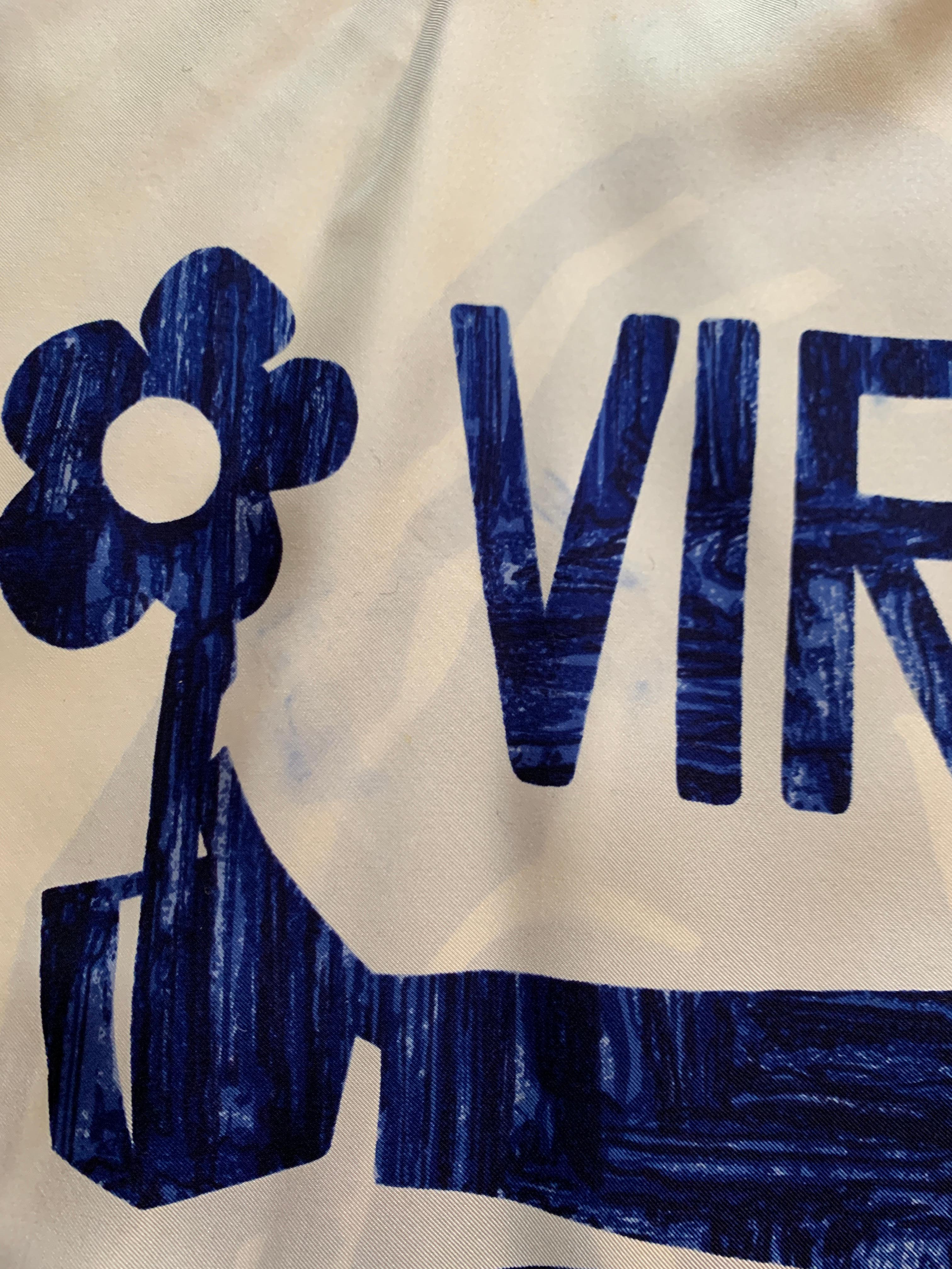 Pauline Trigere Vintage Virgo Silk Scarf Top in Blue and White 1970s 8
