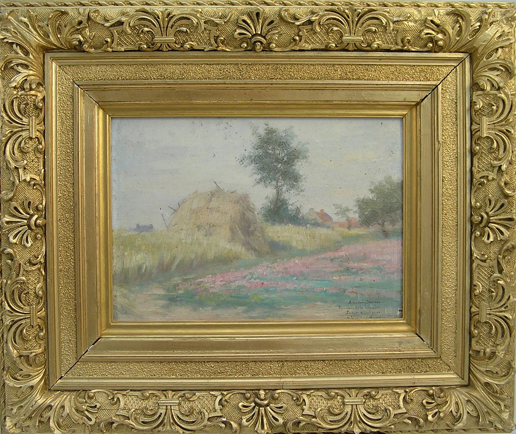 Pauline Vallayer Moutet (Act. 19th/20thC) 1898 Haystack Französischer Impressionist O/p