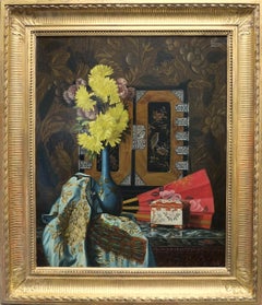 Floral composition with chinoiserie