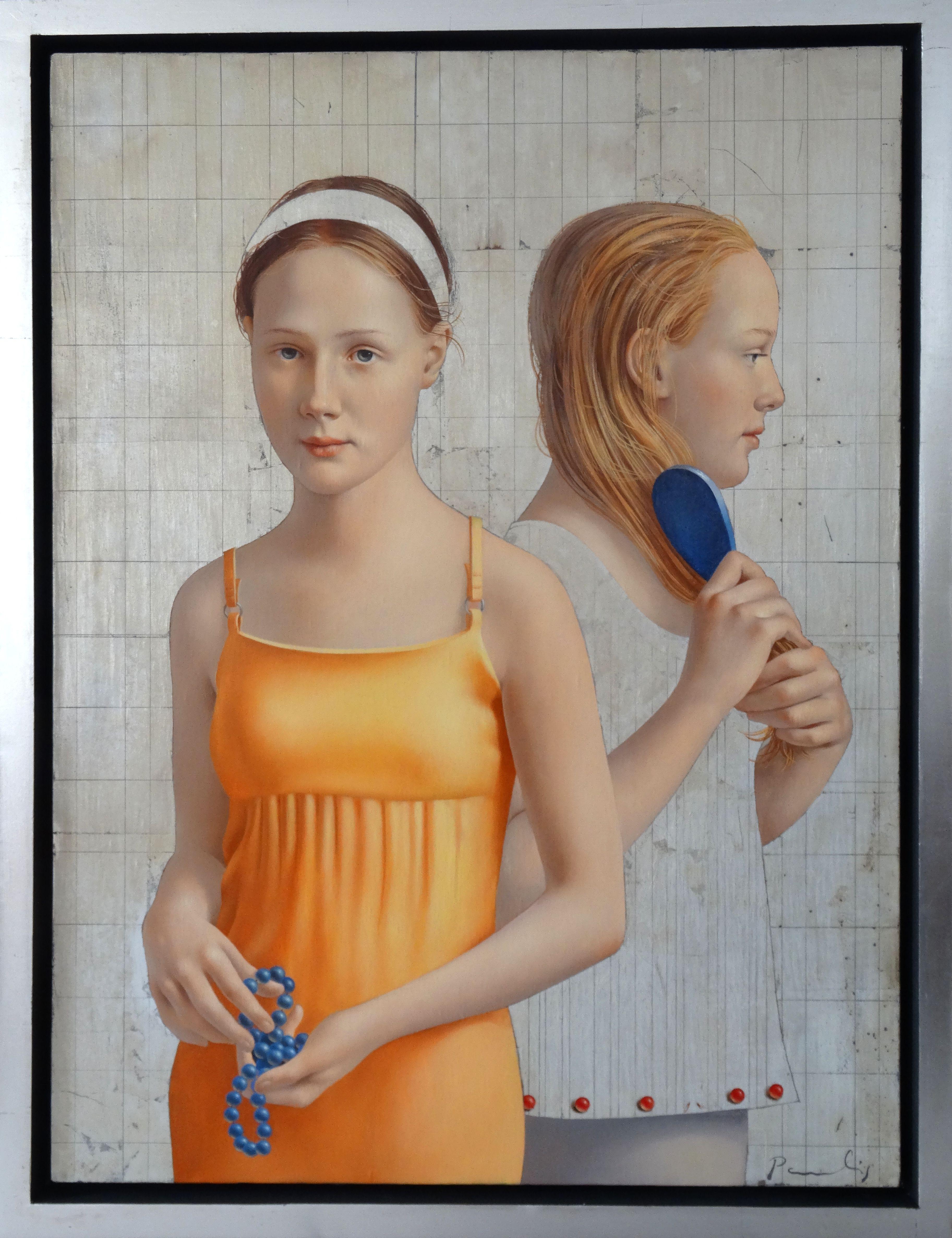 Sisters. 2021. Oil on canvas, 80x60 cm - Painting by Paulis Postazs