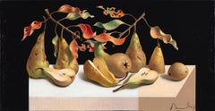 Still life with pears. 2021. Oil on canvas, 30x58 cm