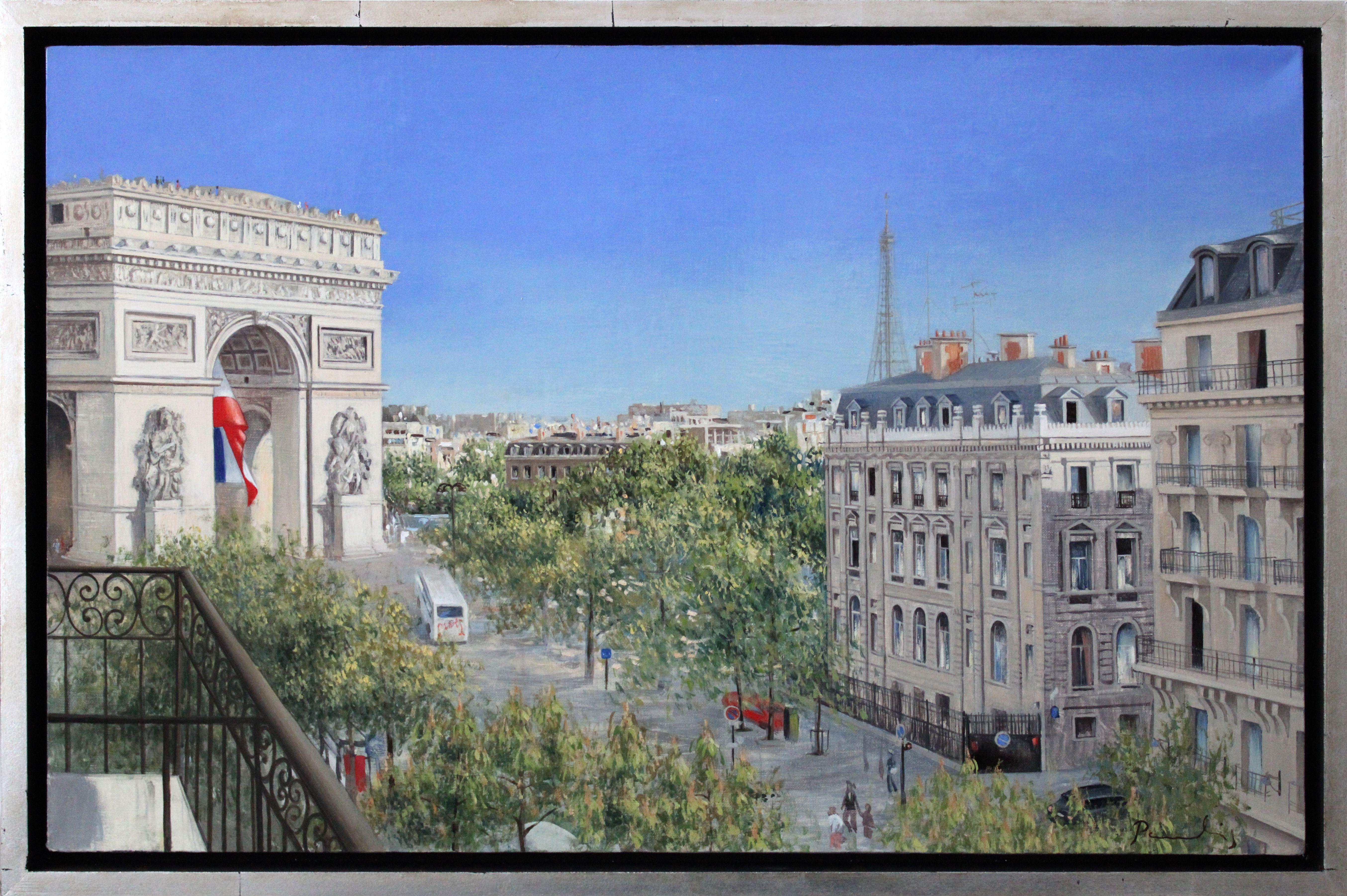 Triumphbogen. 2023. Öl auf Leinwand, 45x70 cm – Painting von Paulis Postazs