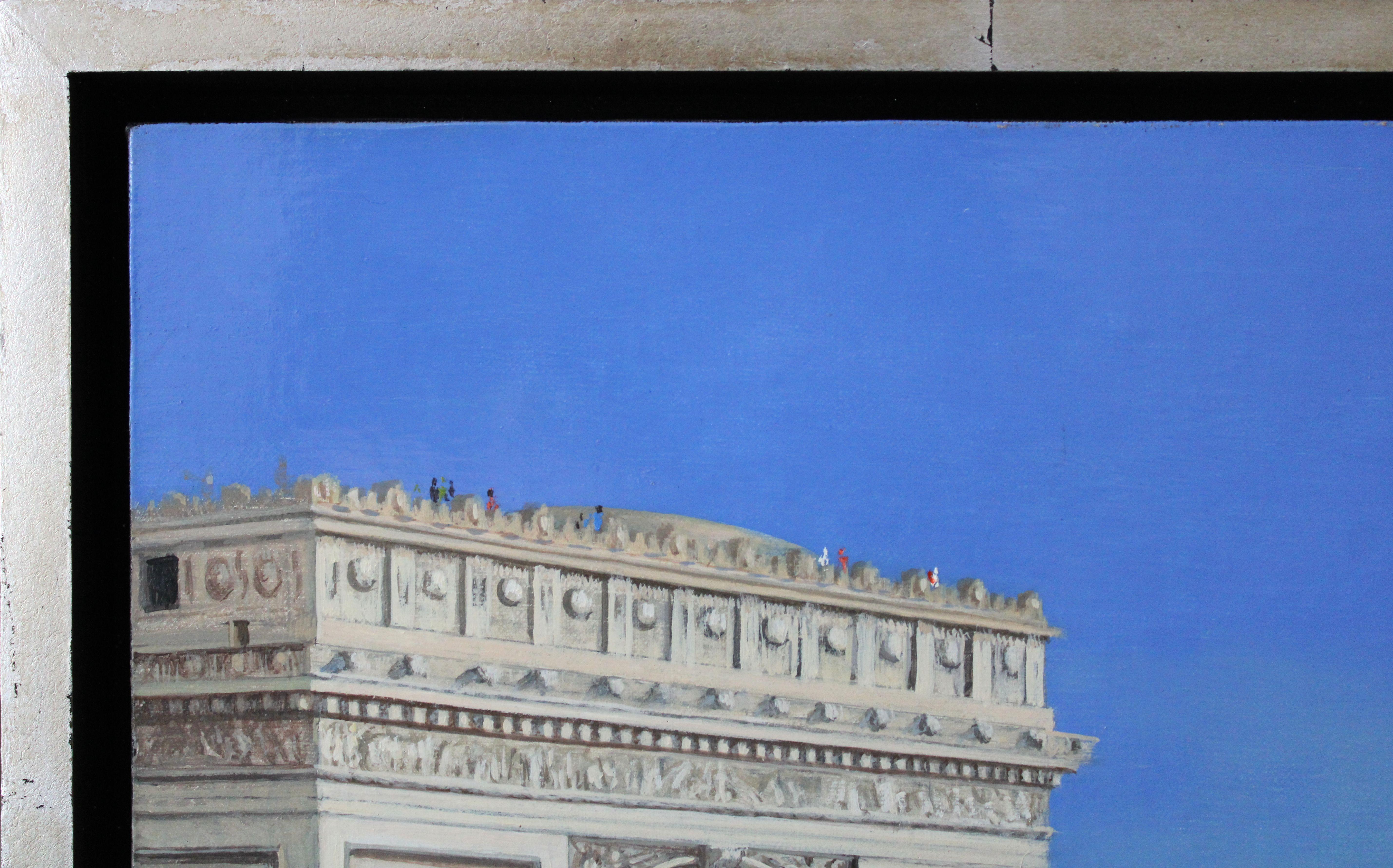 Triumphal arch. 2023. Oil on canvas, 45x70 cm - Photorealist Painting by Paulis Postazs