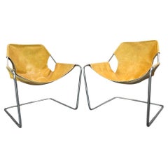"Paulistano" Armchairs by Paulo Mendes da Rocha in Steel & Leather, Brazil