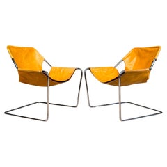 "Paulistano" Armchairs in Stainless Steel & Leather, Paulo Mendes da Rocha, 1957