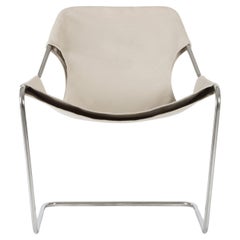 Paulistano Beige Canvas And Stainless Steel Chair by Objekto