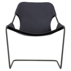 Paulistano Blue Grey Canvas And Phospated Steel Chair by Objekto