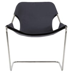 Paulistano Blue Grey Canvas And Stainless Steel Chair by Objekto