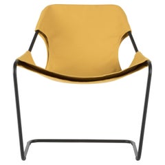 Paulistano Gold Canvas And Black Steel Chair by Objekto