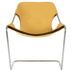 Paulistano Gold Canvas And Stainless Steel Chair by Objekto