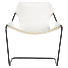 Paulistano Stuhl aus Natursegeltuch und schwarzem Stahl von Objekto