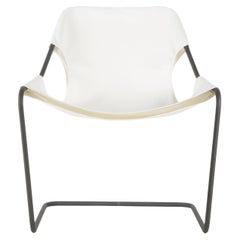 Paulistano Stuhl aus natürlichem Segeltuch und Phospated Steel von Objekto