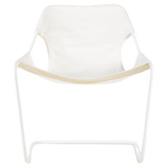 Paulistano Natural Canvas And White Steel Chair by Objekto