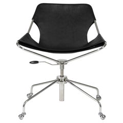 Paulistano O.C. Black Leather And Stainless Steel Chair by Objekto