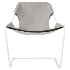 Paulistano Outdoor Ash Fabric And White Steel Chair by Objekto