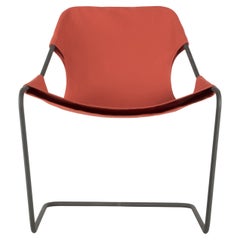 Paulistano Paprika Canvas And Phospated Steel Chair by Objekto
