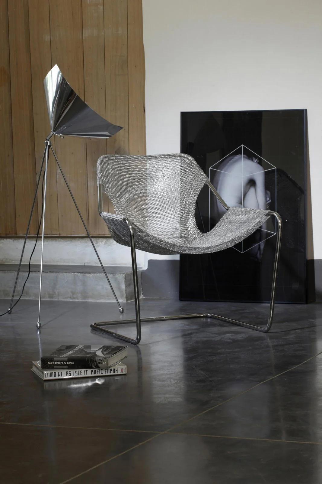 Paulistano Steel Mesh Armchair In New Condition For Sale In Treuchtlingen, DE