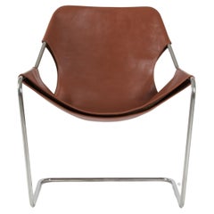 Paulistano Terracotta Leather And Stainless Steel Chair by Objekto