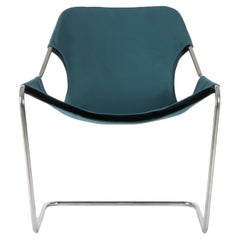 Paulistano Turquoise Canvas And Stainless Steel Chair by Objekto