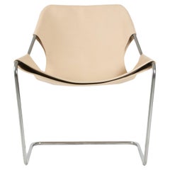 Paulistano VVN Natural Leather And Stainless Steel Chair by Objekto