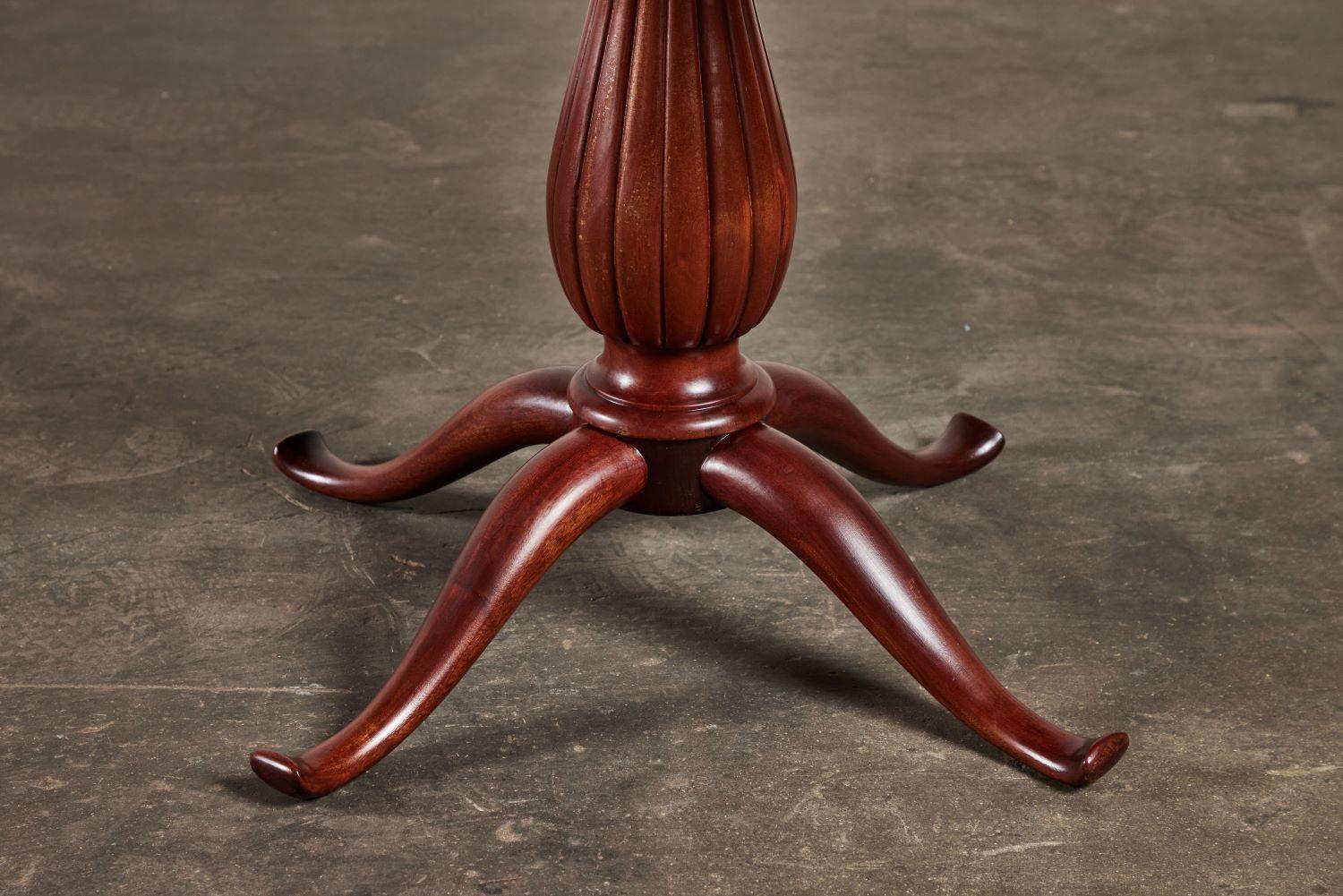 Paulo Buffa Round Pedestal Table Walnut In Good Condition For Sale In Pasadena, CA